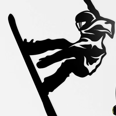 Mô hình tranh treo tường nghệ thuật Snowboard 2D in 3D