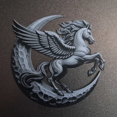 Mô hình tranh in 3D Pegasus nghệ thuật phong cách HueForge