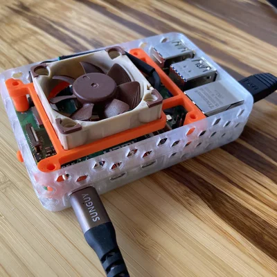 HexCase cho RPi 5 và quạt Noctua 4pin 40mm