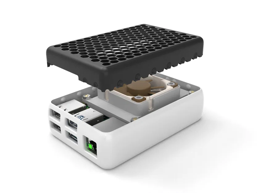 Vỏ quạt phẳng cho Pi 4B Noctua 40x10 5V/3.3V lắp snap-together - Image 3