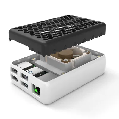 Vỏ quạt phẳng cho Pi 4B Noctua 40x10 5V/3.3V lắp snap-together