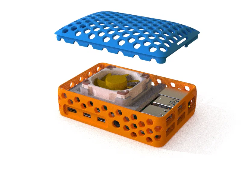 HexCase2 DomeTop Raspberry Pi 4B Case – Vỏ Pi 4B nắp vòm snap không cần vít - Image 4