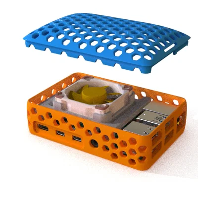 HexCase2 DomeTop Raspberry Pi 4B Case – Vỏ Pi 4B nắp vòm snap không cần vít