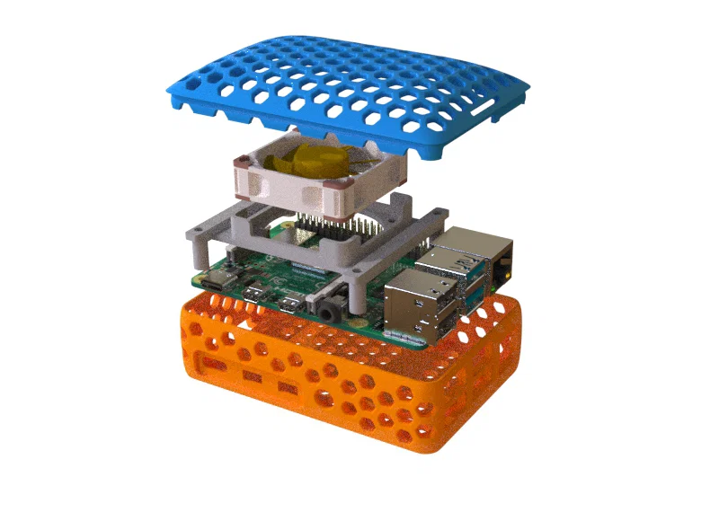 HexCase2 DomeTop Raspberry Pi 4B Case – Vỏ Pi 4B nắp vòm snap không cần vít - Image 5