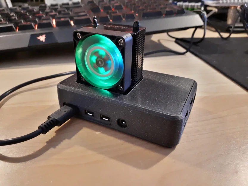 Vỏ RPi4 Ice Tower Cooler Case (tương thích HexCase, nới khe 0.5mm) - Image 1