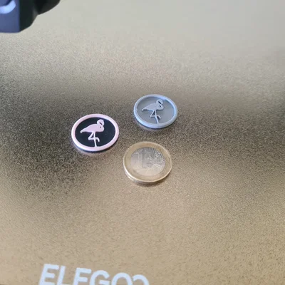 Đồng xu/miếng chip xe đẩy hình hồng hạc (Einkaufswagen)