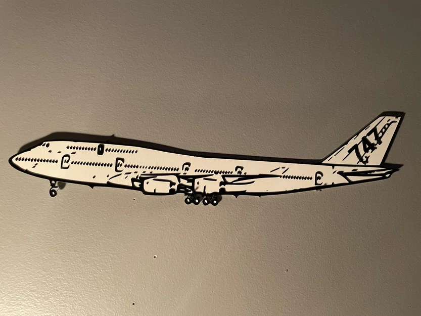 Mô hình trang trí tường Boeing 747 2D độc đáo cho người yêu hàng không - Image 1
