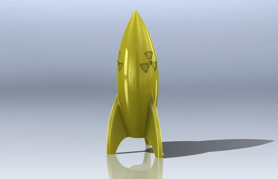 Mô hình tên lửa mini (NUKE) - Thiết kế Retro độc đáo cho in 3D - Image 2