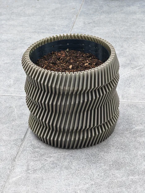 Chậu cây bánh răng xoay + chậu trong (Spinning Gear Plant Pot + Inner Pot) - Image 1