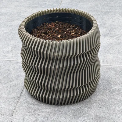 Chậu cây bánh răng xoay + chậu trong (Spinning Gear Plant Pot + Inner Pot)