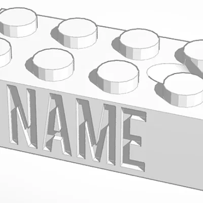 Móc khóa gạch LEGO tương thích có tên (Tinkercad, tùy chỉnh)