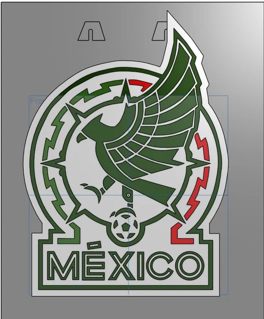 Mô hình logo đội tuyển bóng đá Mexico treo tường in 3D ấn tượng - Image 1