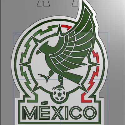 Mô hình logo đội tuyển bóng đá Mexico treo tường in 3D ấn tượng