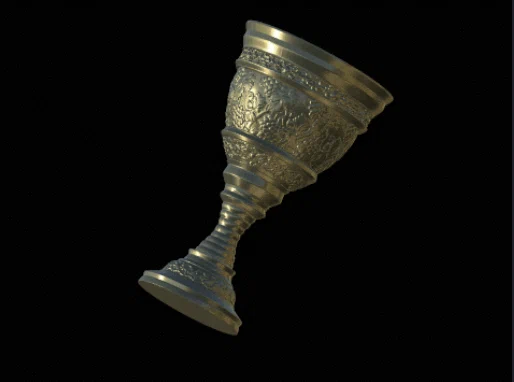 Mẫu ly rượu vang chạm khắc nghệ thuật sang trọng in 3D - Image 1