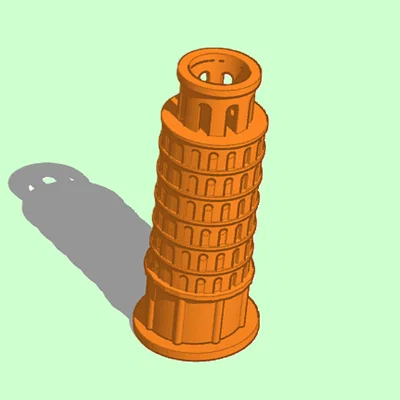 Mô hình tháp nghiêng Pisa - File in 3D decor trang trí bàn làm việc
