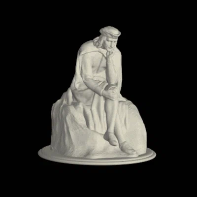 Mô hình tượng Người Suy Tư (The Thinker) in 3D để bàn