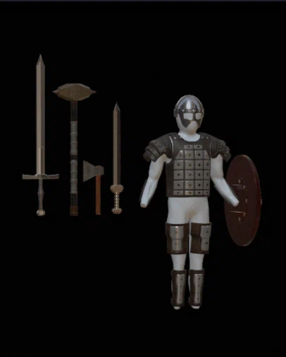 Bộ mô hình giáp và vũ khí chiến binh Viking (Viking Armor Set) in 3D - Image 1