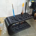 Khay/Đế Cắm Cọ Vẽ - Thiết Kế Hoa Hồng Cong - Thumbnail 2