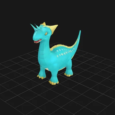 Mô hình 3D chú khủng long Plesiosaurus phong cách hoạt hình dễ thương