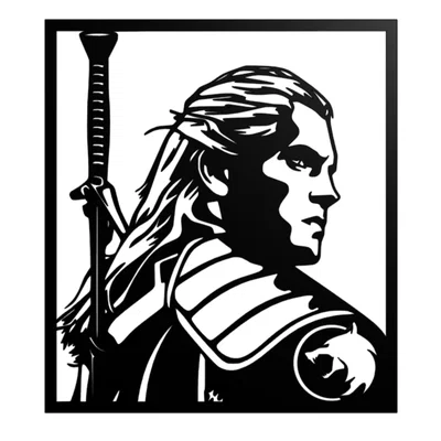 Tranh treo tường Witcher Geralt of Rivia 3D - File in STL đẹp mắt