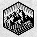 Tranh 2D Hexagon Núi Treo Tường (Mountains Hexagon Art) - Thumbnail 1