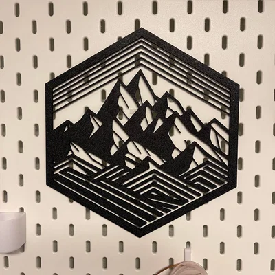 Tranh 2D Hexagon Núi Treo Tường (Mountains Hexagon Art)