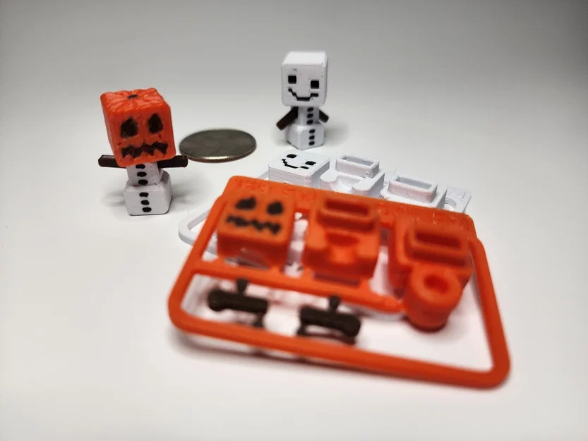 Bộ Kit Card/Móc Khóa Snow Golem phong cách Minecraft (Mini Figure) - Image 1