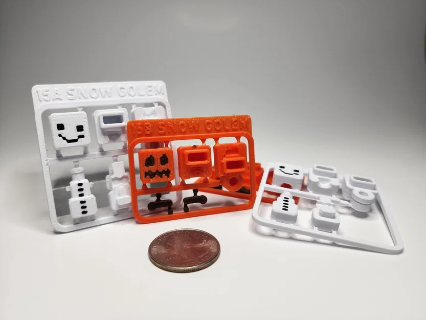 Bộ Kit Card/Móc Khóa Snow Golem phong cách Minecraft (Mini Figure) - Image 2