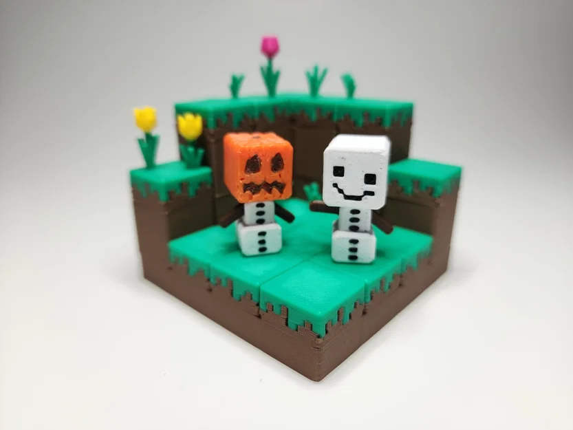 Bộ Kit Card/Móc Khóa Snow Golem phong cách Minecraft (Mini Figure) - Image 3