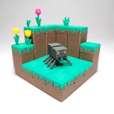 Bộ Kit Card/Móc Khóa Mini Figure Nhện (Spider) phong cách Minecraft