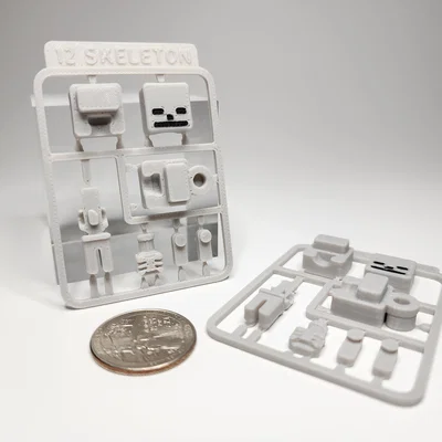 Bộ Kit Card/Móc Khóa Skeleton mini lấy cảm hứng Minecraft