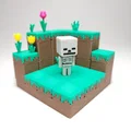 Bộ Kit Card/Móc Khóa Skeleton mini lấy cảm hứng Minecraft - Thumbnail 4