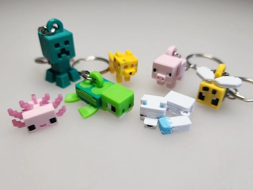 Kit Card/Móc khóa Rùa mini kiểu Minecraft (Minecraft-inspired Turtle Mini Figure) - Image 3