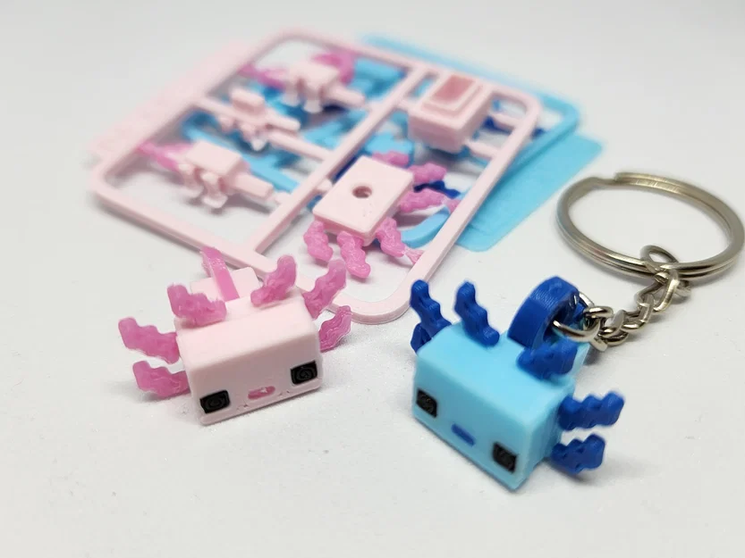 Bộ Kit Card/Móc Khóa Axolotl mini phong cách Minecraft - Image 1