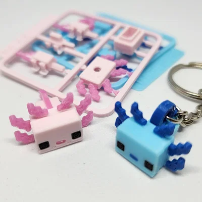 Bộ Kit Card/Móc Khóa Axolotl mini phong cách Minecraft