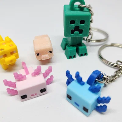 Bộ Kit Card/Móc Khóa Axolotl mini phong cách Minecraft