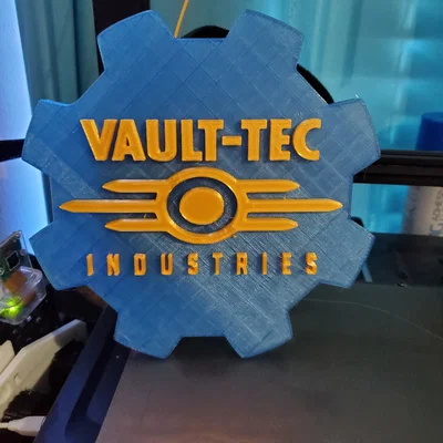 Mô hình logo bánh răng Vault-Tec Fallout trang trí đẹp mắt