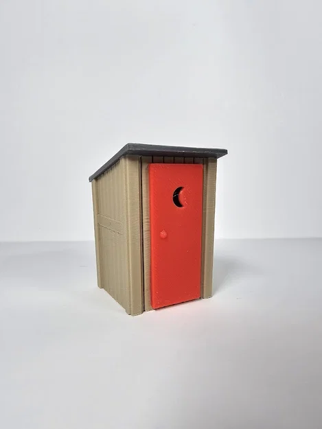 Nhà vệ sinh ngoài trời O Scale với cửa trăng khuyết - Image 1
