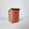 Nhà vệ sinh ngoài trời O Scale với cửa trăng khuyết - Thumbnail 1