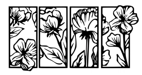 Bộ Tranh Treo Tường Họa Tiết Hoa Tối Giản In 3D (Floral Wall Art) - Image 1