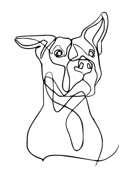 Mô hình nghệ thuật đường nét chó Pitbull (Pitbull Dog Line Art) 3D - Image 1