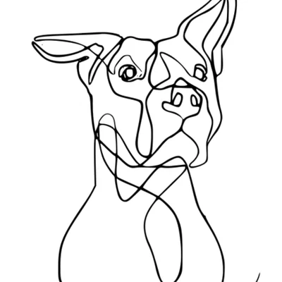Mô hình nghệ thuật đường nét chó Pitbull (Pitbull Dog Line Art) 3D