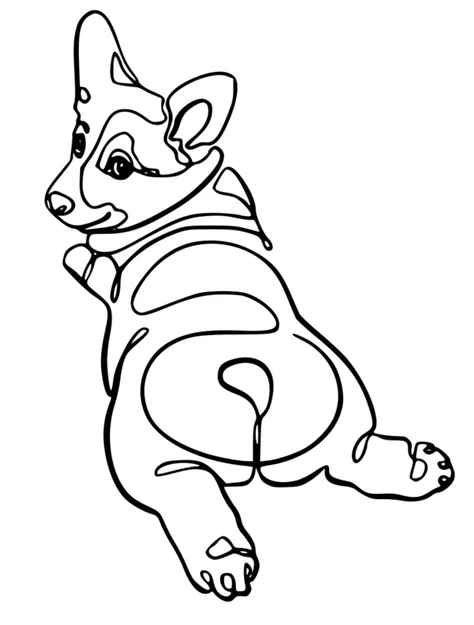 Mô hình nghệ thuật Corgi Line Art tối giản cho máy in 3D - Image 1