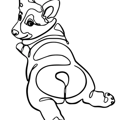 Mô hình nghệ thuật Corgi Line Art tối giản cho máy in 3D