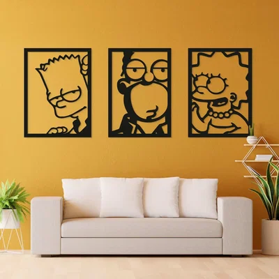 Mô hình treo tường gia đình The Simpsons trang trí nhà cửa