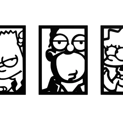 Mô hình treo tường gia đình The Simpsons trang trí nhà cửa