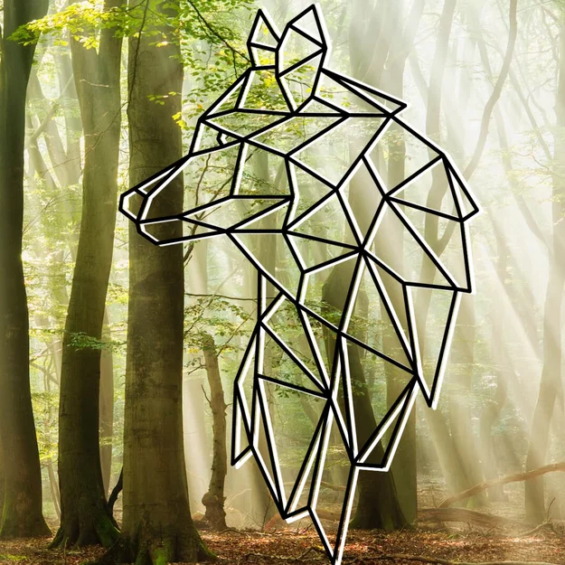 Tranh treo tường 3D hình sói Geometric - WOLF wall art - Image 1