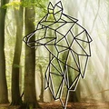 Tranh treo tường 3D hình sói Geometric - WOLF wall art - Thumbnail 1