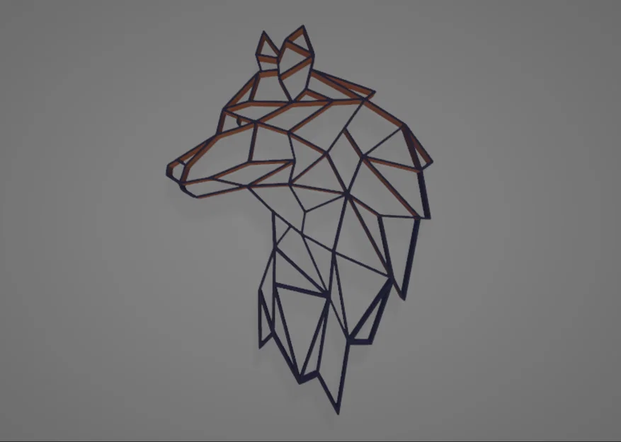 Tranh treo tường 3D hình sói Geometric - WOLF wall art - Image 2