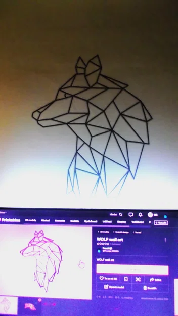 Tranh treo tường 3D hình sói Geometric - WOLF wall art - Image 3